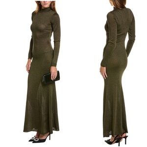 NWT Ronny Kobo Goulding Metallic Maxi Dress Sz M